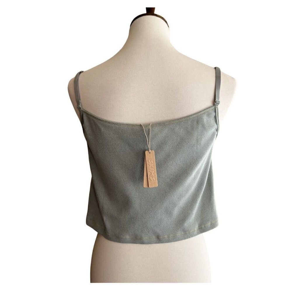 SKIMS Stretch Logo Pointelle Strappy Straight Neck Camisole Top Size 3X - Picture 2 of 11